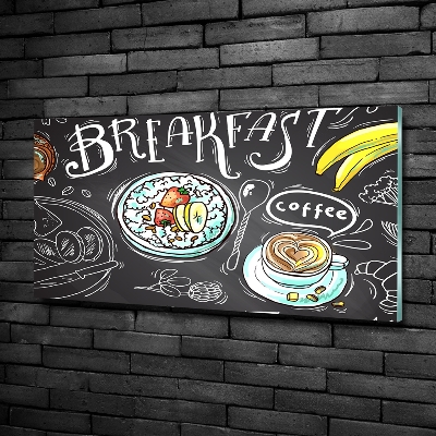 Printed glass wall art Breakfast