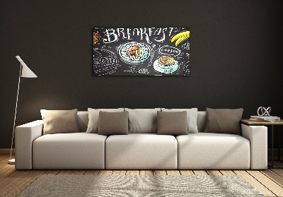 Printed glass wall art Breakfast