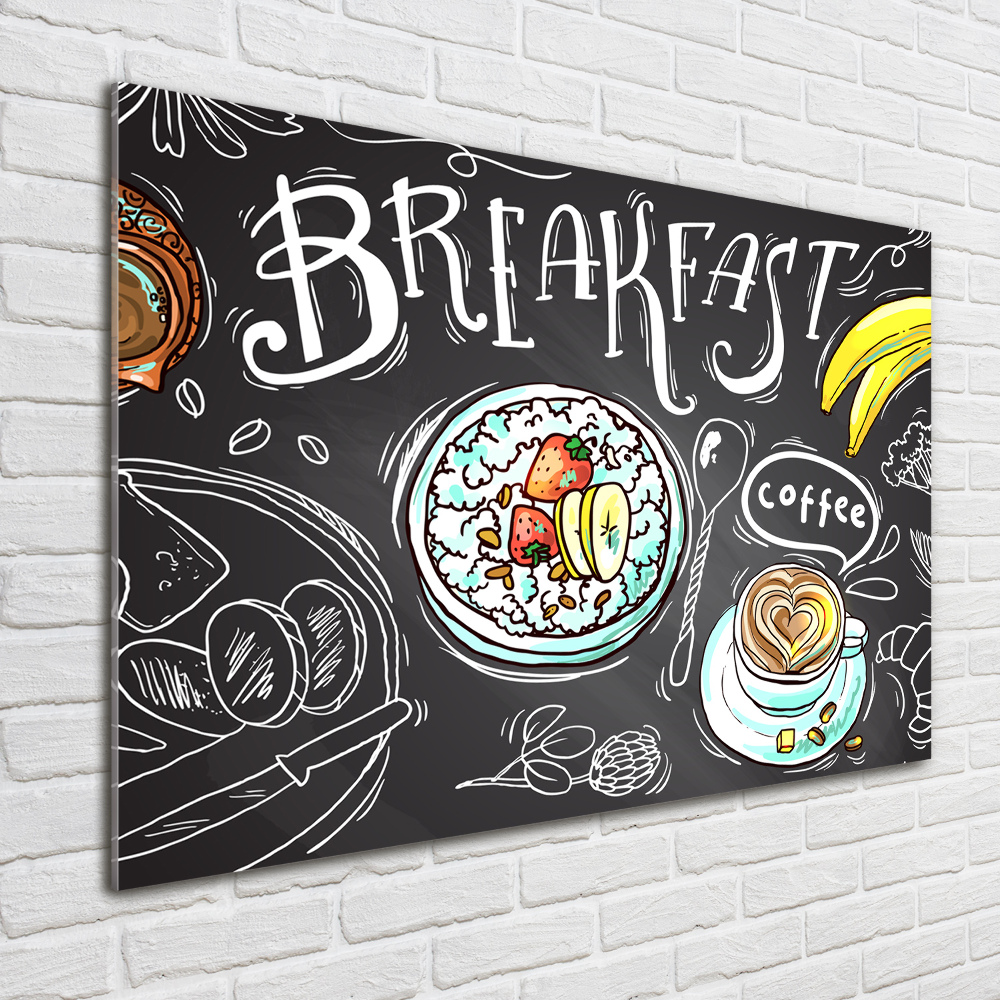 Printed glass wall art Breakfast