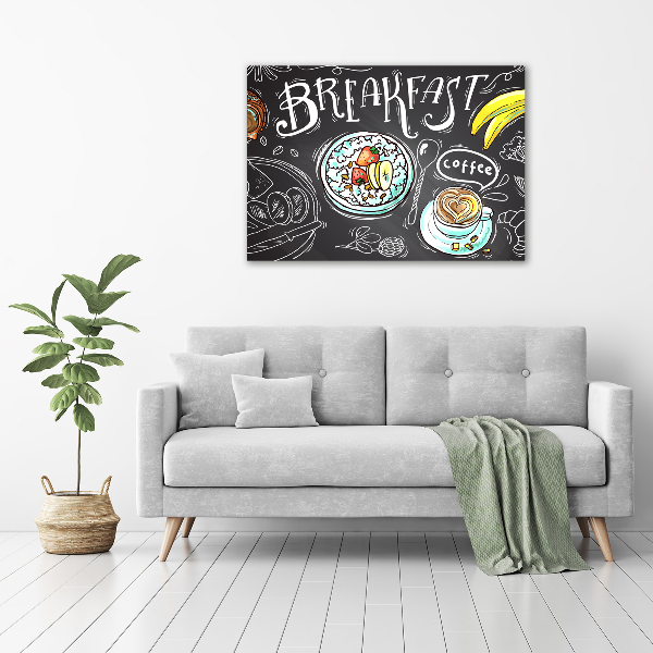 Printed glass wall art Breakfast