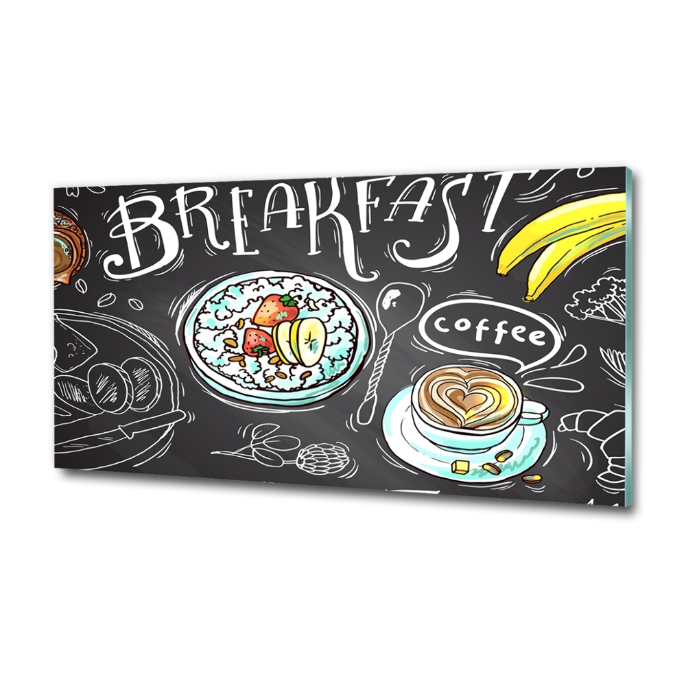 Printed glass wall art Breakfast