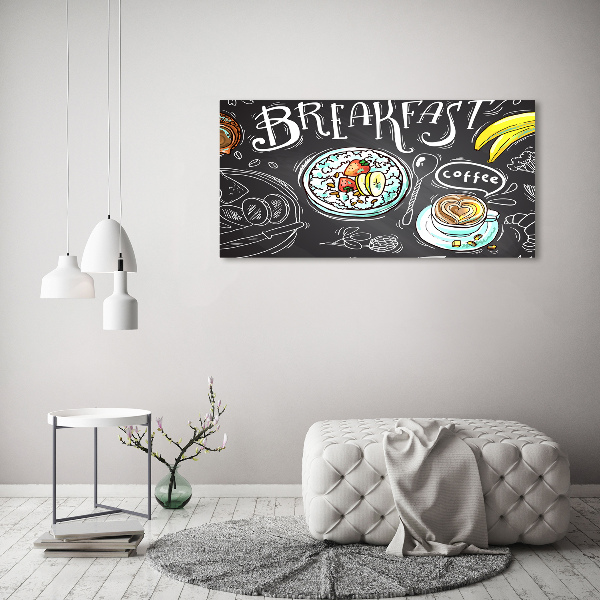 Printed glass wall art Breakfast