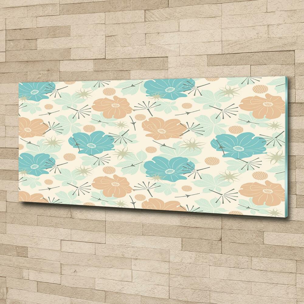 Glass wall art Floral pattern