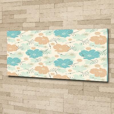 Glass wall art Floral pattern