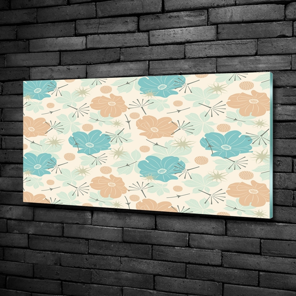 Glass wall art Floral pattern