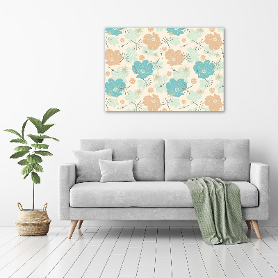 Glass wall art Floral pattern