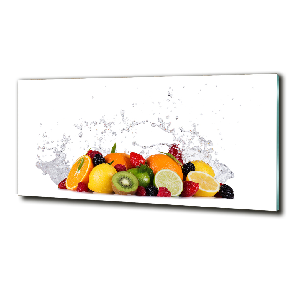 Glass picture wall art Fruit and water