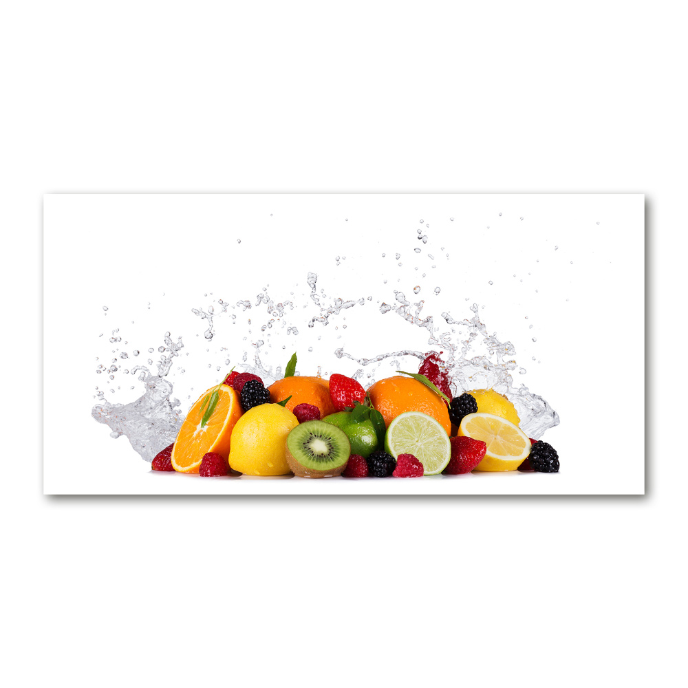 Glass picture wall art Fruit and water