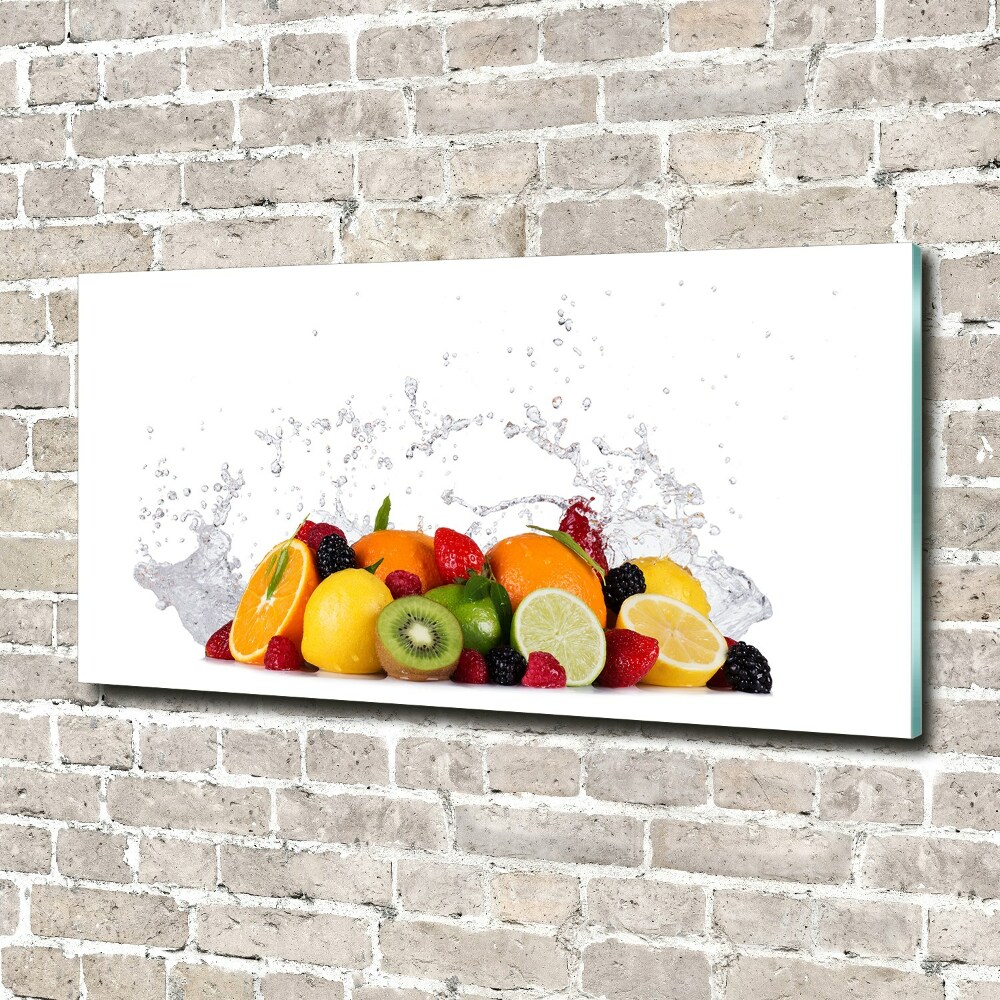 Glass picture wall art Fruit and water