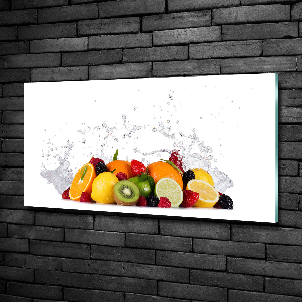 Glass picture wall art Fruit and water