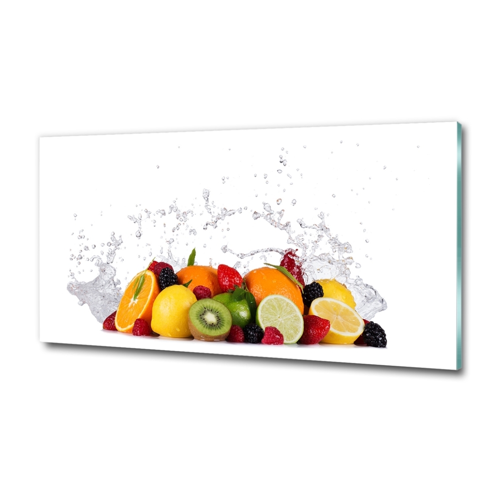 Glass picture wall art Fruit and water