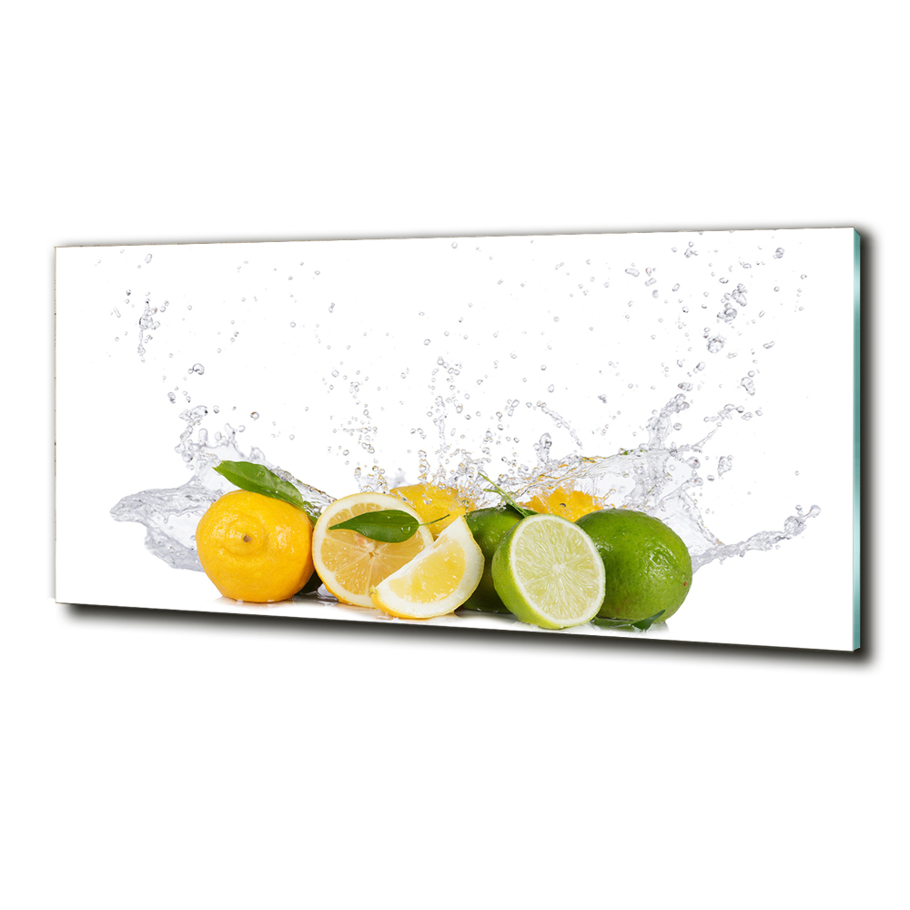 Photo printed on glass Citruses and water