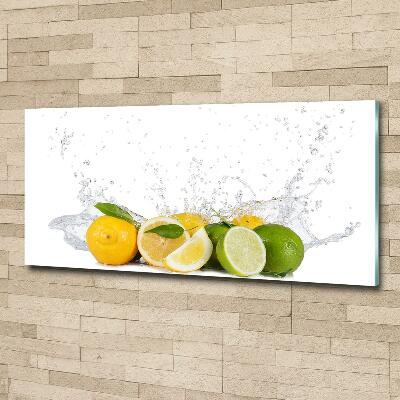 Photo printed on glass Citruses and water