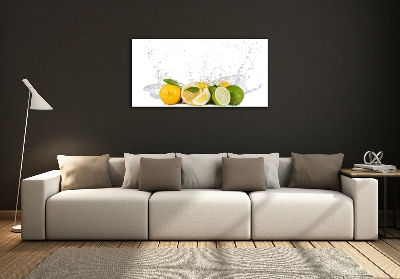 Photo printed on glass Citruses and water