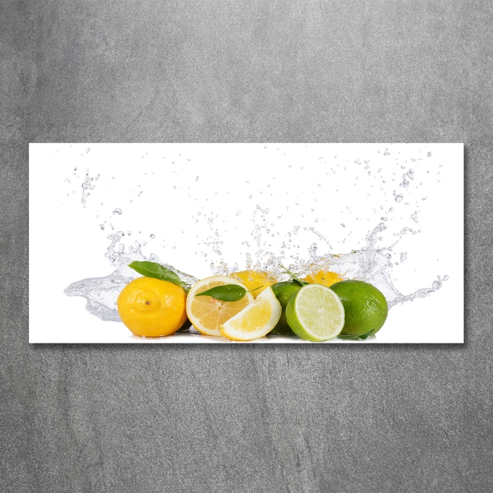 Photo printed on glass Citruses and water