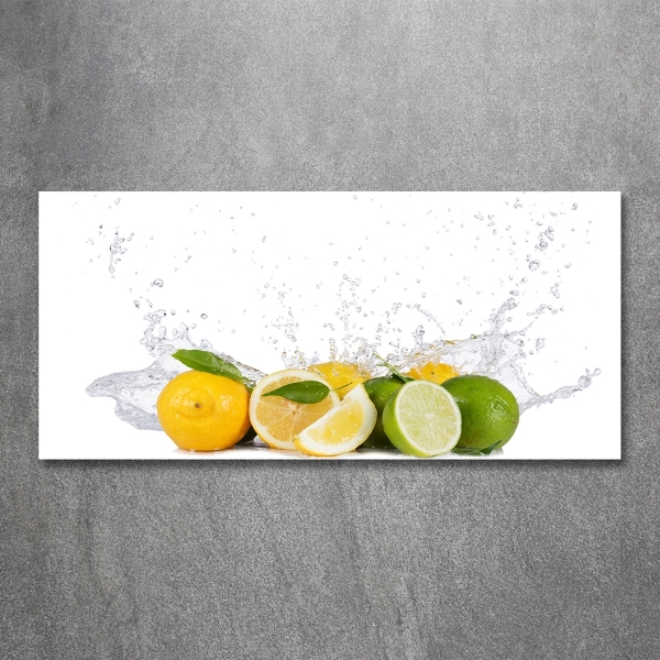 Photo printed on glass Citruses and water