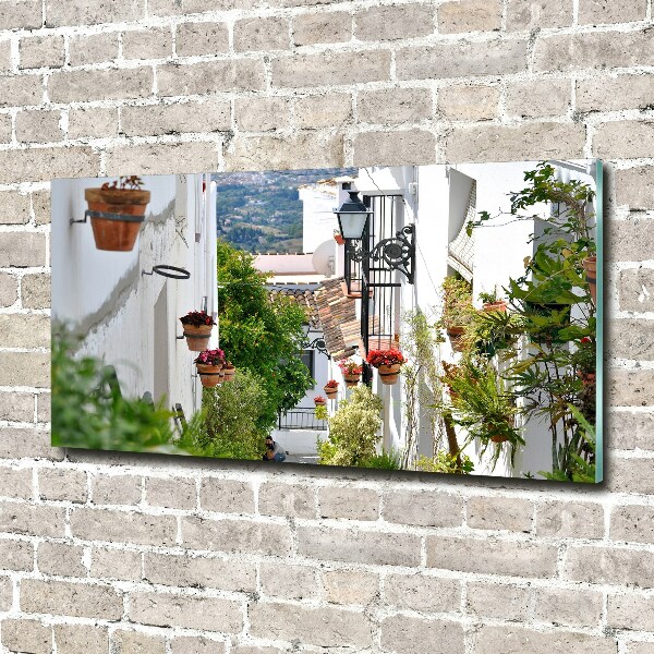 Glass wall art Charming street