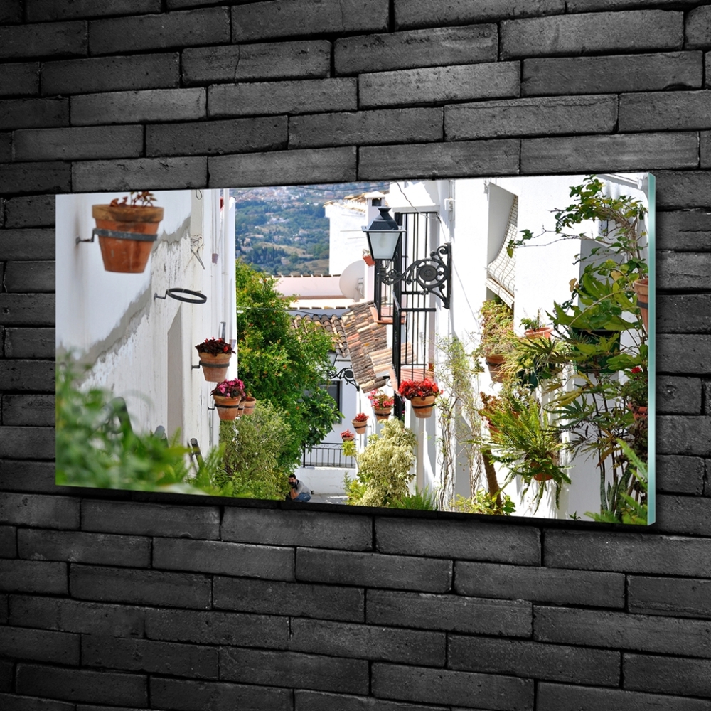 Glass wall art Charming street