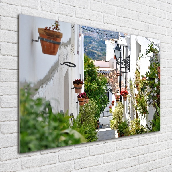 Glass wall art Charming street