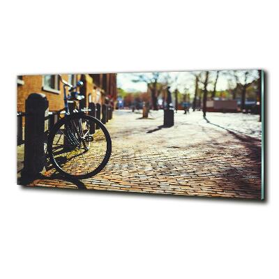 Glass art print Bicycle in amsterdam