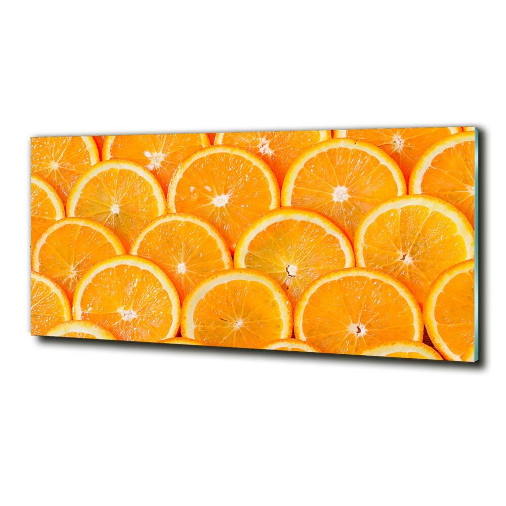 Glass picture wall art Slices of orange