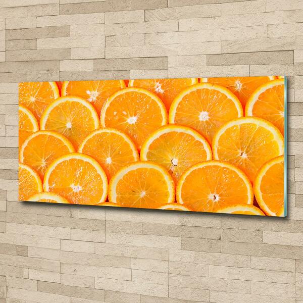 Glass picture wall art Slices of orange