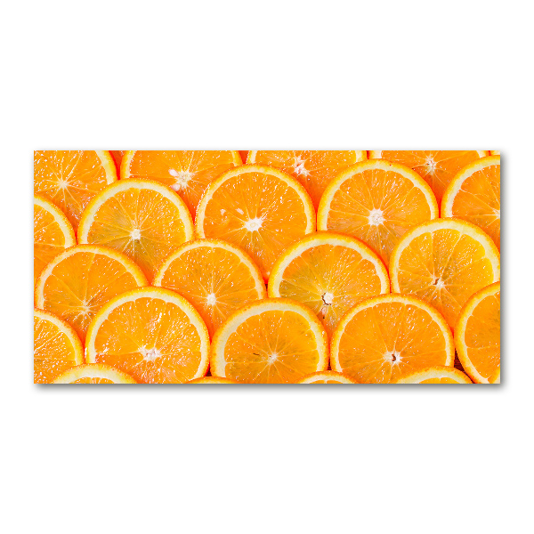 Glass picture wall art Slices of orange