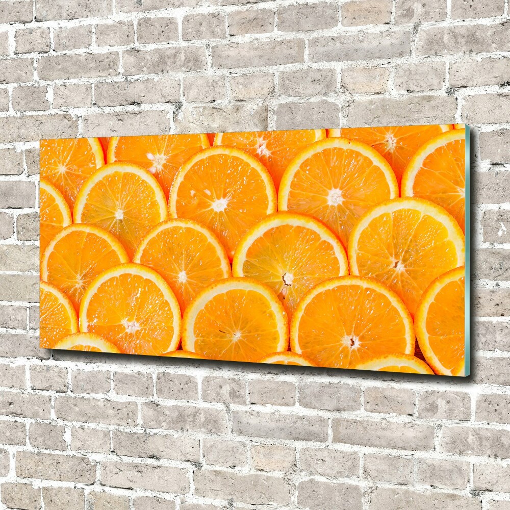 Glass picture wall art Slices of orange