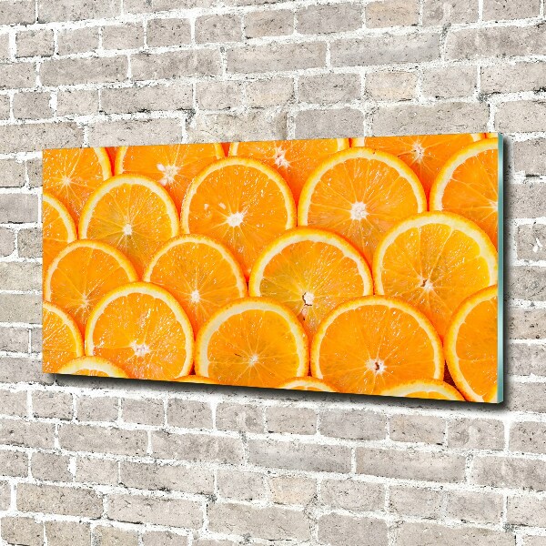 Glass picture wall art Slices of orange