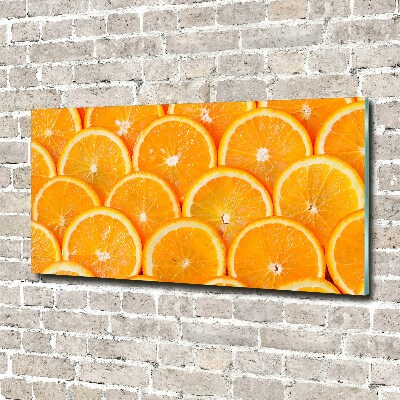 Glass picture wall art Slices of orange