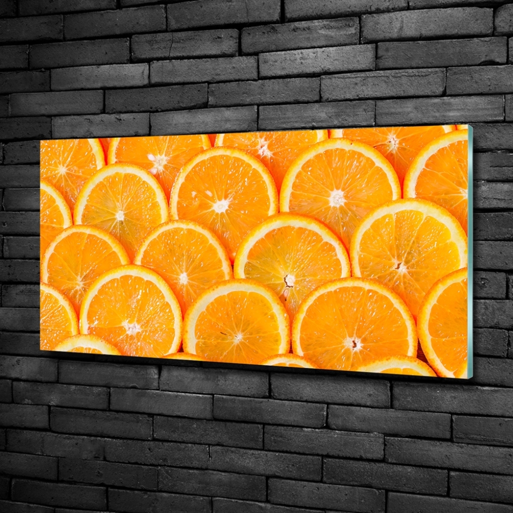 Glass picture wall art Slices of orange