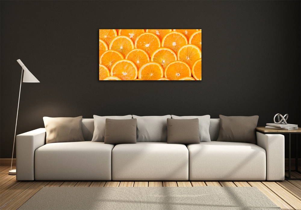 Glass picture wall art Slices of orange