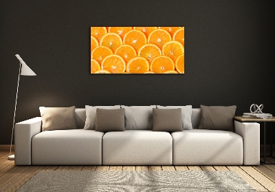 Glass picture wall art Slices of orange