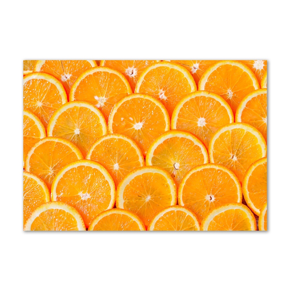 Glass picture wall art Slices of orange