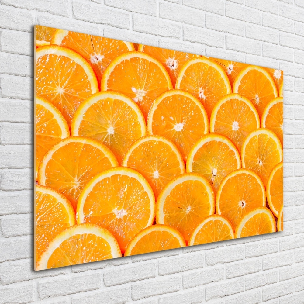 Glass picture wall art Slices of orange