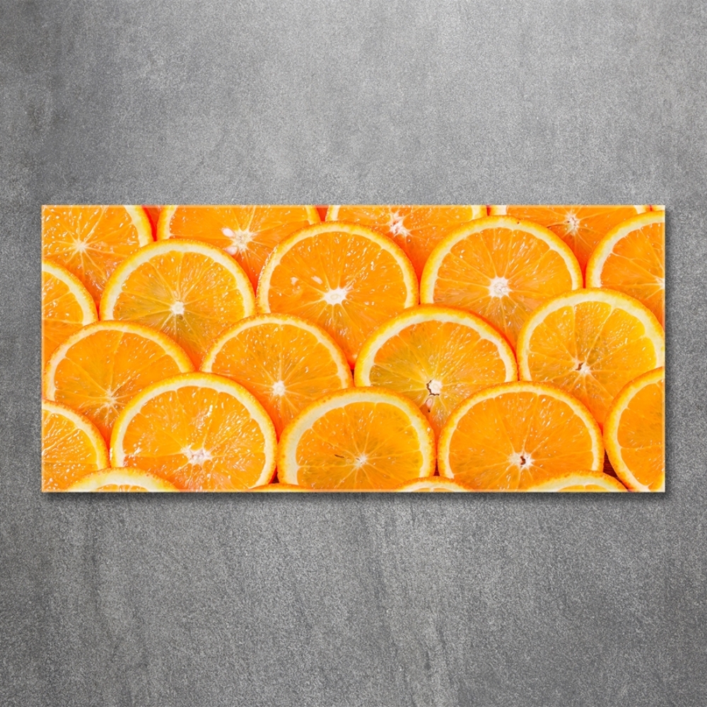 Glass picture wall art Slices of orange