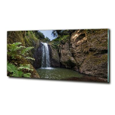 Wall art on glass Waterfall in sardinia