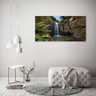 Wall art on glass Waterfall in sardinia