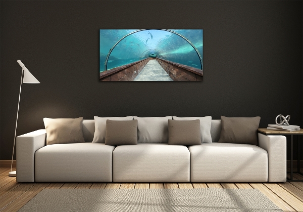 Glass art print Aquarium tunnel