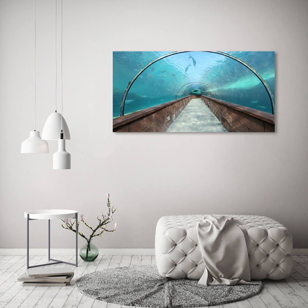 Glass art print Aquarium tunnel