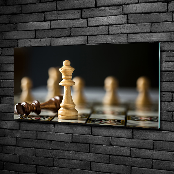 Glass wall art Chess