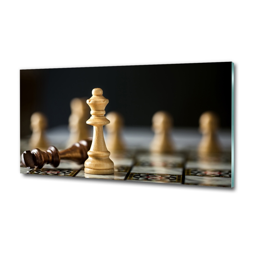 Glass wall art Chess