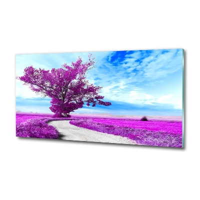 Glass picture print Tree and path