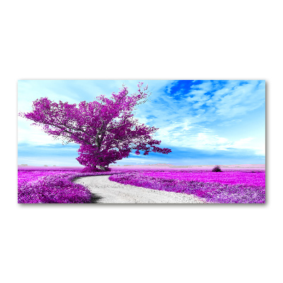 Glass picture print Tree and path