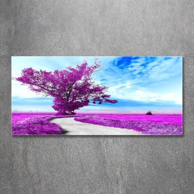 Glass picture print Tree and path