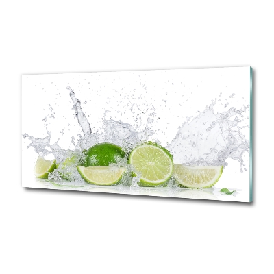 Glass picture wall art Lime and water