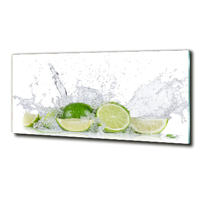 Glass picture wall art Lime and water