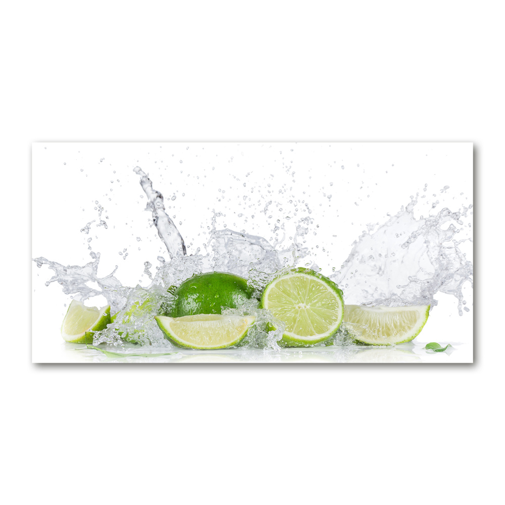 Glass picture wall art Lime and water