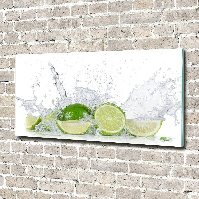 Glass picture wall art Lime and water