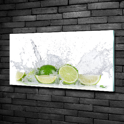 Glass picture wall art Lime and water